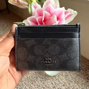 Coach Signature Black Card Wallet